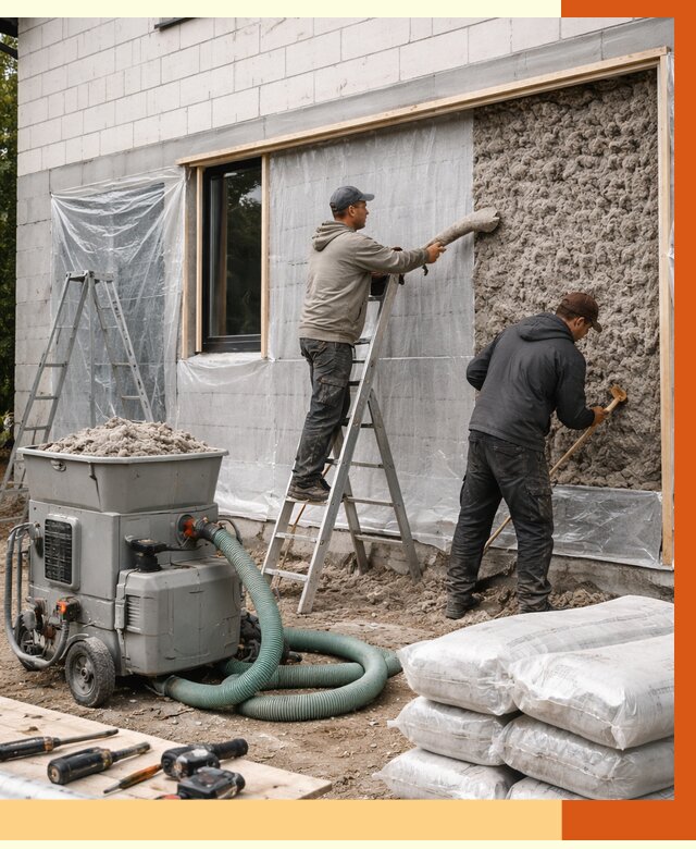 Утепление дома из газобетона эковатой в Коломне от 4563 руб./м2 | ТепломастерКлм