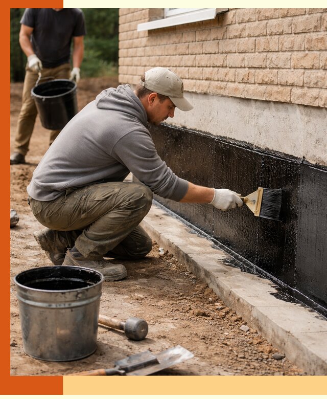 Гидроизоляция цоколя домов и зданий в Коломне эффективными методами